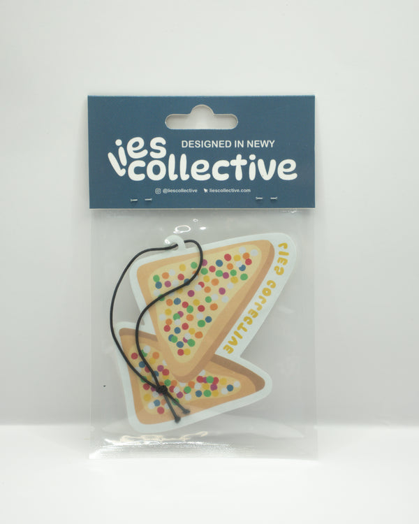 Fairy bread air freshener set on hanging card, multicolor sprinkle design